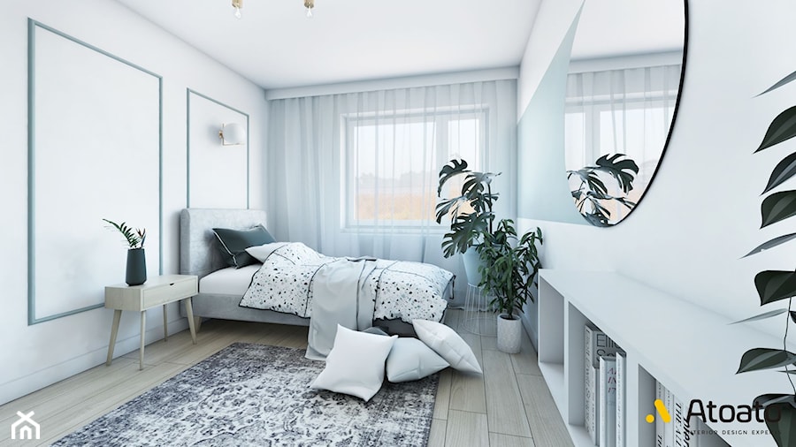 sypialnia z błękitem - zdjęcie od Studio Projektowe Atoato