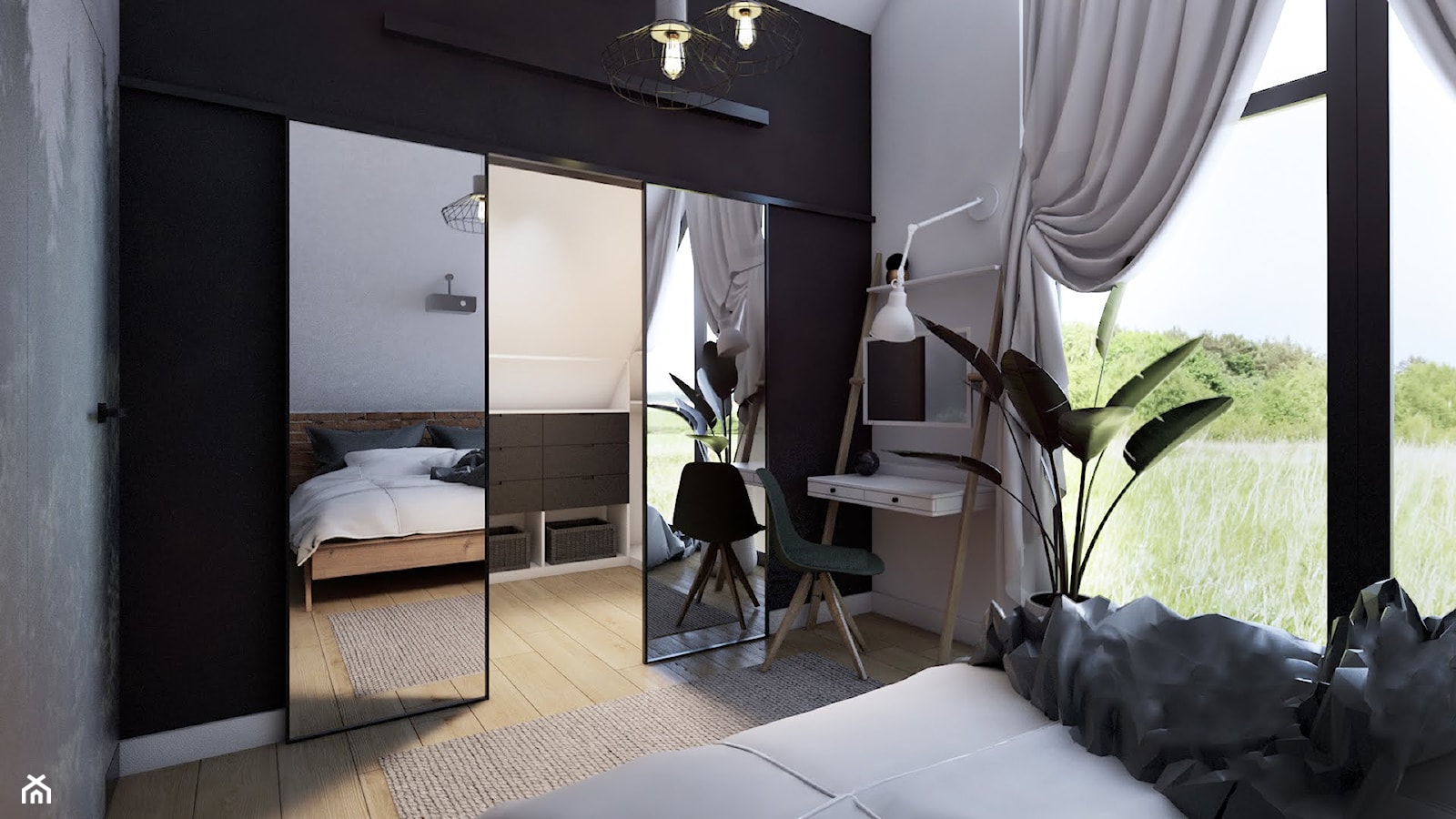 Sypialnia z garderobą - zdjęcie od Studio Projektowe Atoato - Homebook