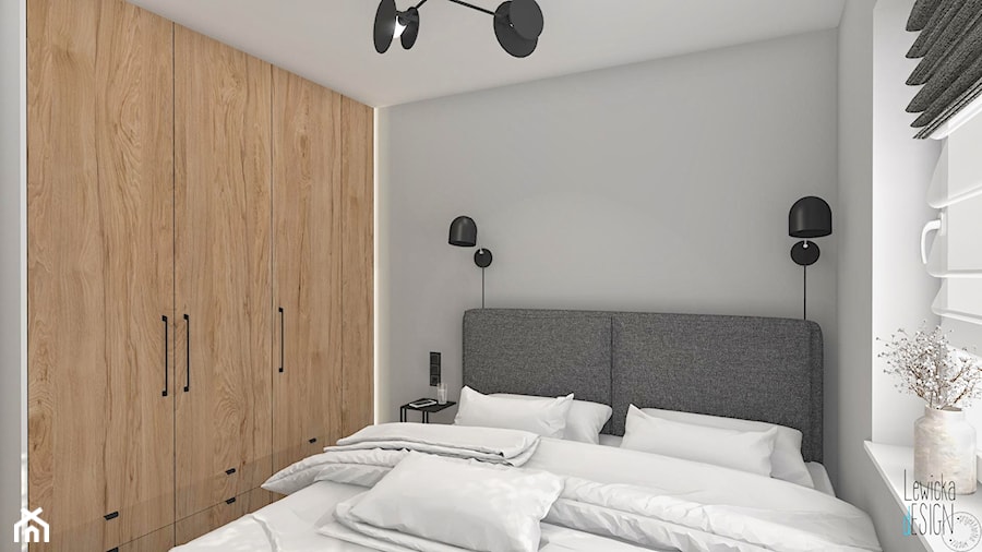 Sypialnia w ciemnych kolorach - zdjęcie od Justyna Lewicka Design