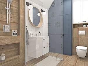 Łazienka przy sypialni głównej w stylu rustykalnym - zdjęcie od Justyna Lewicka Design