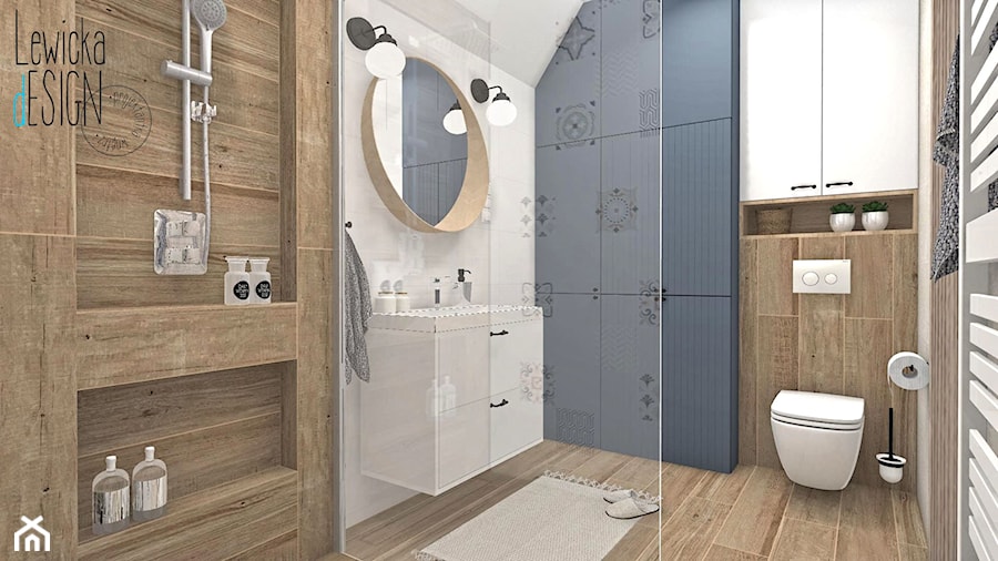 Łazienka przy sypialni głównej w stylu rustykalnym - zdjęcie od Justyna Lewicka Design