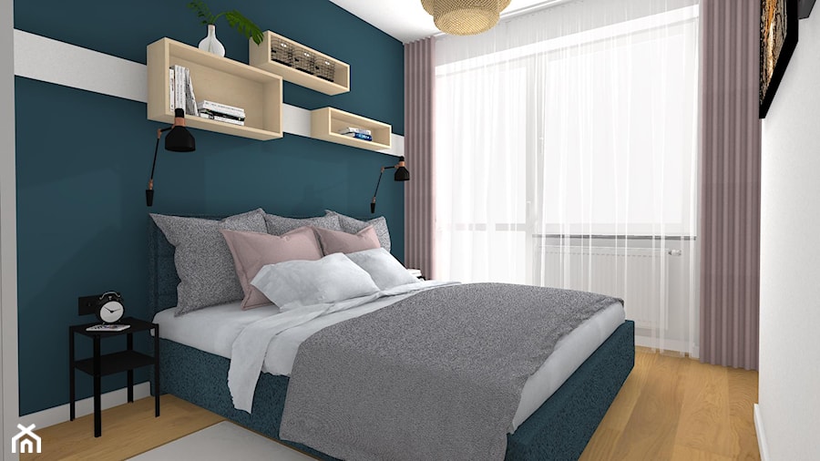 Kolor i nowoczesność w wyremontowanym domu. - Sypialnia, styl nowoczesny - zdjęcie od Justyna Lewicka Design