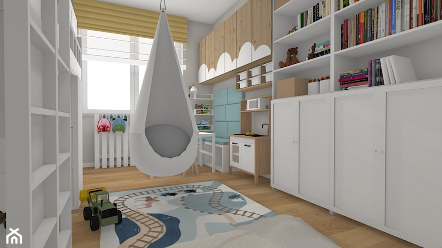 Kolor i nowoczesność w wyremontowanym domu. - Pokój dziecka, styl skandynawski - zdjęcie od Justyna Lewicka Design