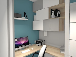 Kolor z elementami loftowymi - Małe biuro, styl nowoczesny - zdjęcie od Justyna Lewicka Design