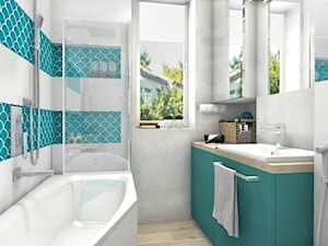 turkusowa łazienka - zdjęcie od Justyna Lewicka Design