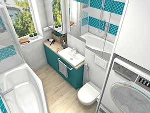 turkusowa łazienka - zdjęcie od Justyna Lewicka Design