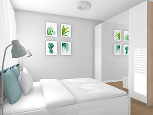 Pastelowo - Średnia szara sypialnia, styl skandynawski - zdjęcie od Justyna Lewicka Design
