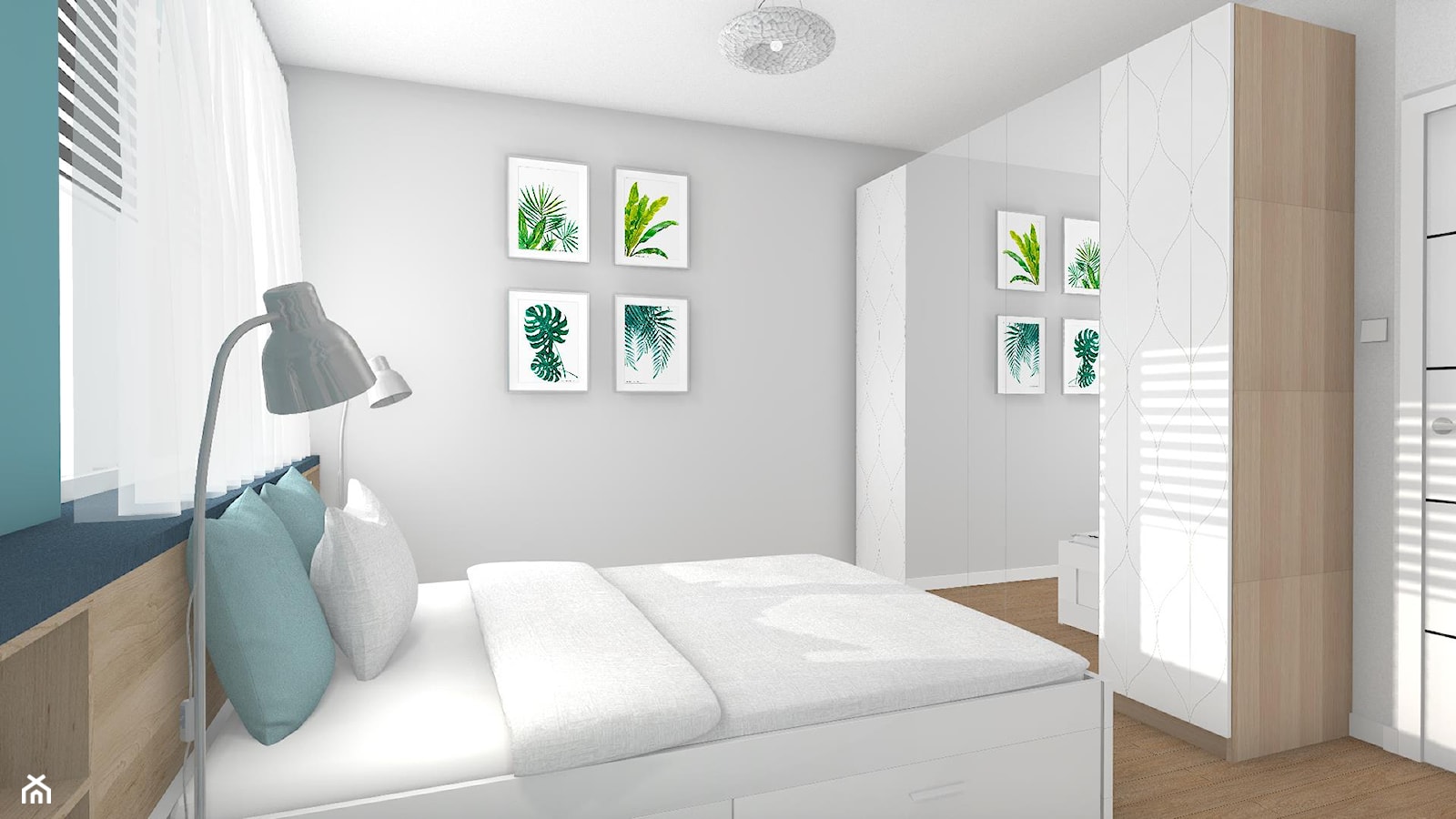 Pastelowo - Średnia szara sypialnia, styl skandynawski - zdjęcie od Justyna Lewicka Design - Homebook