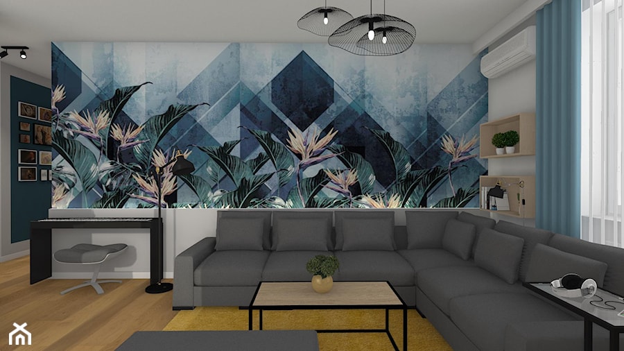 Kolor i nowoczesność w wyremontowanym domu. - Salon, styl nowoczesny - zdjęcie od Justyna Lewicka Design