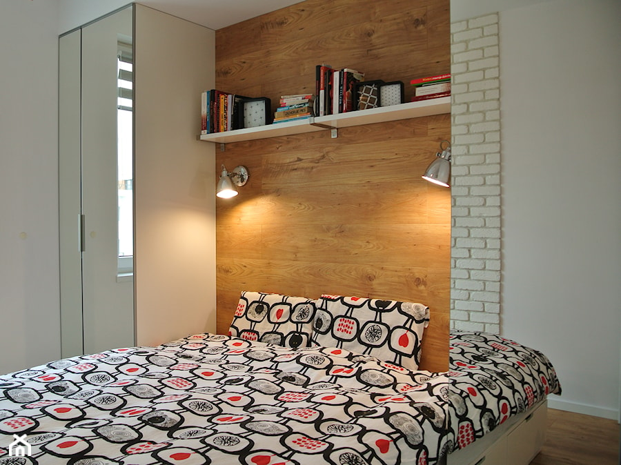 Mieszkanie w centrum Krakowa - Średnia biała sypialnia, styl skandynawski - zdjęcie od Justyna Lewicka Design