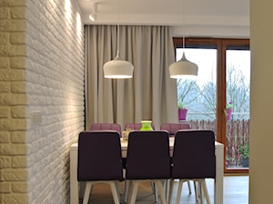Mieszkanie w Krakowie 2+2 - Średnia biała jadalnia, styl nowoczesny - zdjęcie od Justyna Lewicka Design