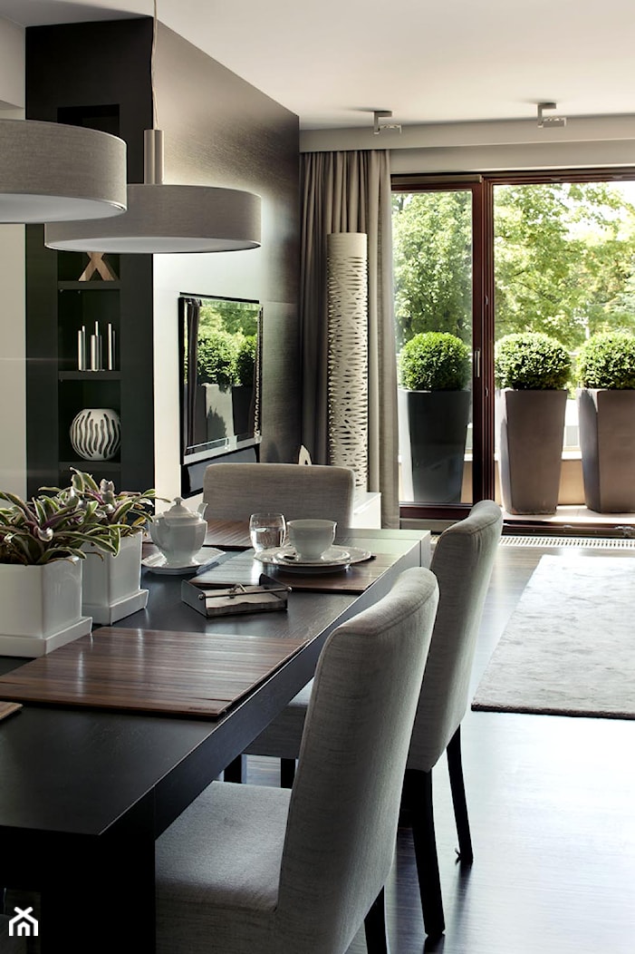 Apartament modernistyczny - Średnia jadalnia w salonie, styl nowoczesny - zdjęcie od CKTprojekt - Homebook