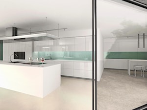Rezydencja minimalistyczna - Duża szara jadalnia jako osobne pomieszczenie, styl minimalistyczny - zdjęcie od CKTprojekt