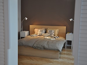 JÓZEFA / wielka metamorfoza - Średnia szara sypialnia, styl skandynawski - zdjęcie od NIESKROMNE PROGI