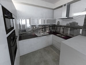 hol salon kuchnia ➊ - Kuchnia, styl nowoczesny - zdjęcie od bright light design ❘ architektura wnętrz