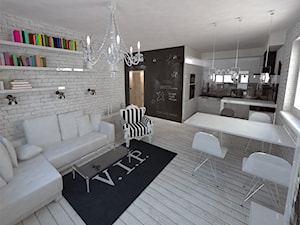 hol salon kuchnia ➊ - Salon, styl nowoczesny - zdjęcie od bright light design ❘ architektura wnętrz