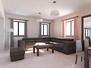dom klasyczny - minimalny - Średni biały salon z jadalnią, styl tradycyjny - zdjęcie od 2arch wytwórnia projektów