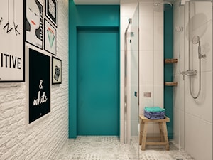 łazienka z turkusowym akcentem - zdjęcie od ARTINSIDE