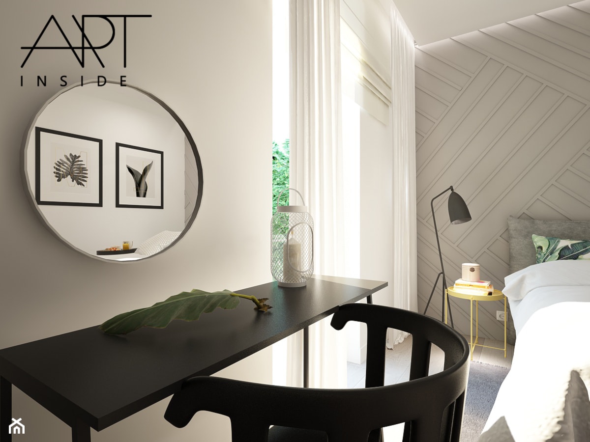 szaro-biała sypialnia - zdjęcie od ARTINSIDE - Homebook