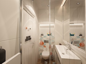 Mała łazienka z kolorowym akcentem - zdjęcie od ARTINSIDE