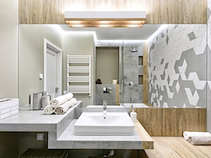Mieszkanie pokazowe - Średnia bez okna łazienka, styl skandynawski - zdjęcie od Q2Design