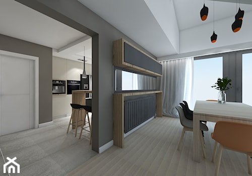 Dom - Średnia biała szara jadalnia jako osobne pomieszczenie, styl nowoczesny - zdjęcie od Maciejewska Design