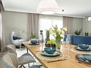 Dom jednorodzinny - Średnia szara jadalnia w salonie, styl nowoczesny - zdjęcie od Maciejewska Design