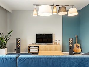 Dom jednorodzinny - Duży niebieski szary salon, styl nowoczesny - zdjęcie od Maciejewska Design