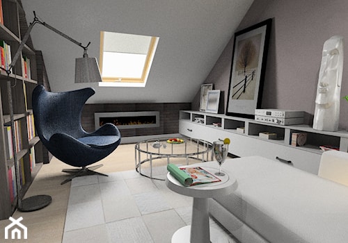 Średnie w osobnym pomieszczeniu z sofą białe szare biuro, styl nowoczesny - zdjęcie od Maciejewska Design
