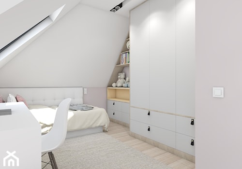 dom jednorodzinny (projekt Opałek) - Mały biały pokój dziecka dla dziecka dla chłopca dla dziewczynki - zdjęcie od Maciejewska Design