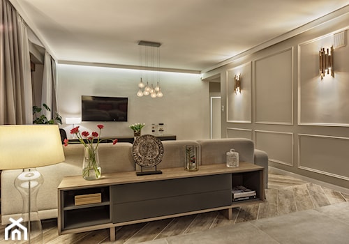 Mieszkanie10 - Średni beżowy salon - zdjęcie od Maciejewska Design