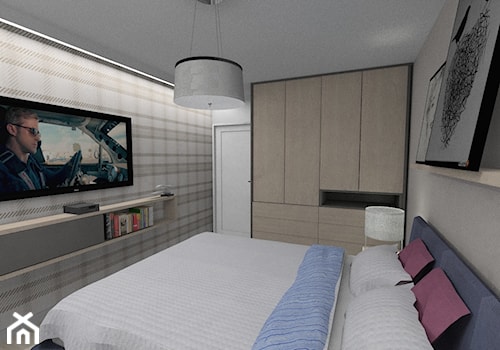 Mieszkanie - Mała szara sypialnia, styl nowoczesny - zdjęcie od Maciejewska Design