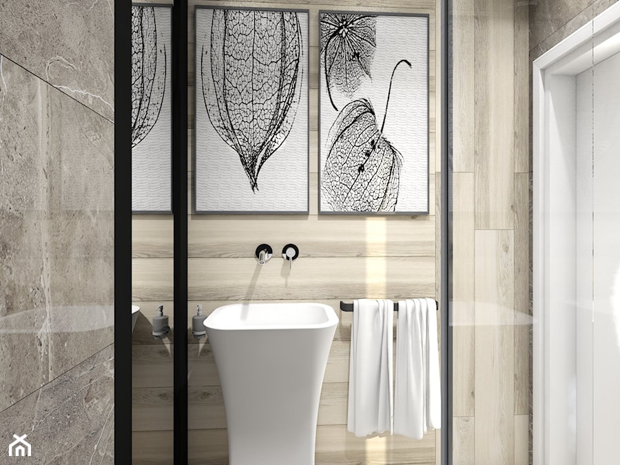 Łazienka dla gości - Mała bez okna łazienka - zdjęcie od Maciejewska Design