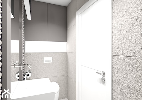 dom jednorodzinny (projekt Opałek) - Mała bez okna z lustrem łazienka - zdjęcie od Maciejewska Design
