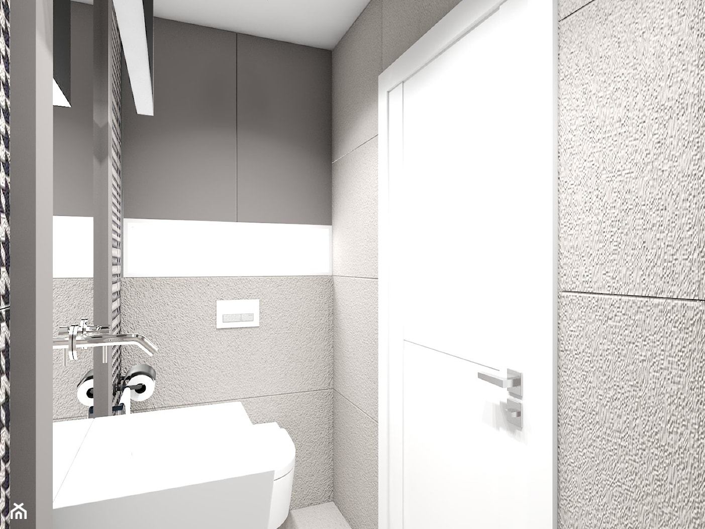 dom jednorodzinny (projekt Opałek) - Mała bez okna z lustrem łazienka - zdjęcie od Maciejewska Design - Homebook