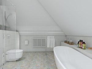 dom jednorodzinny (projekt Opałek) - Średnia na poddaszu bez okna łazienka - zdjęcie od Maciejewska Design