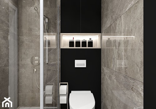 Łazienka dla gości - Mała bez okna z marmurową podłogą łazienka - zdjęcie od Maciejewska Design