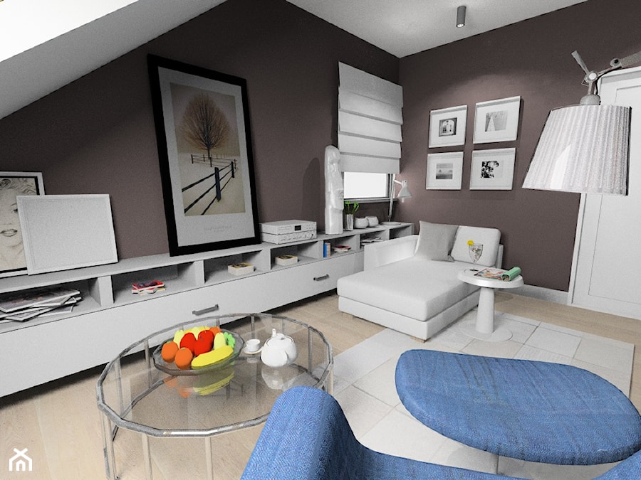 Średnie w osobnym pomieszczeniu z sofą białe czarne biuro, styl nowoczesny - zdjęcie od Maciejewska Design
