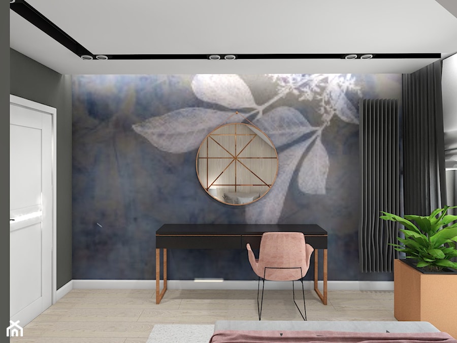 dom jednorodzinny (projekt Opałek) - Średnia czarna sypialnia - zdjęcie od Maciejewska Design