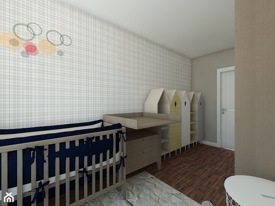 pokój córki - Średni szary pokój dziecka dla niemowlaka dla chłopca dla dziewczynki, styl nowoczesny - zdjęcie od Maciejewska Design