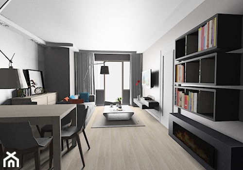 Mieszkanie - Średni szary salon z jadalnią, styl nowoczesny - zdjęcie od Maciejewska Design