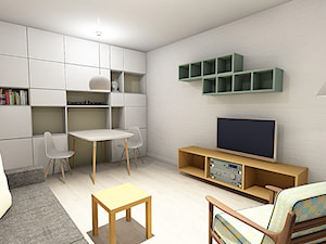 małe mieszkanie wielofunkcyjne - Salon, styl skandynawski - zdjęcie od Aleksandra Bartczak 2