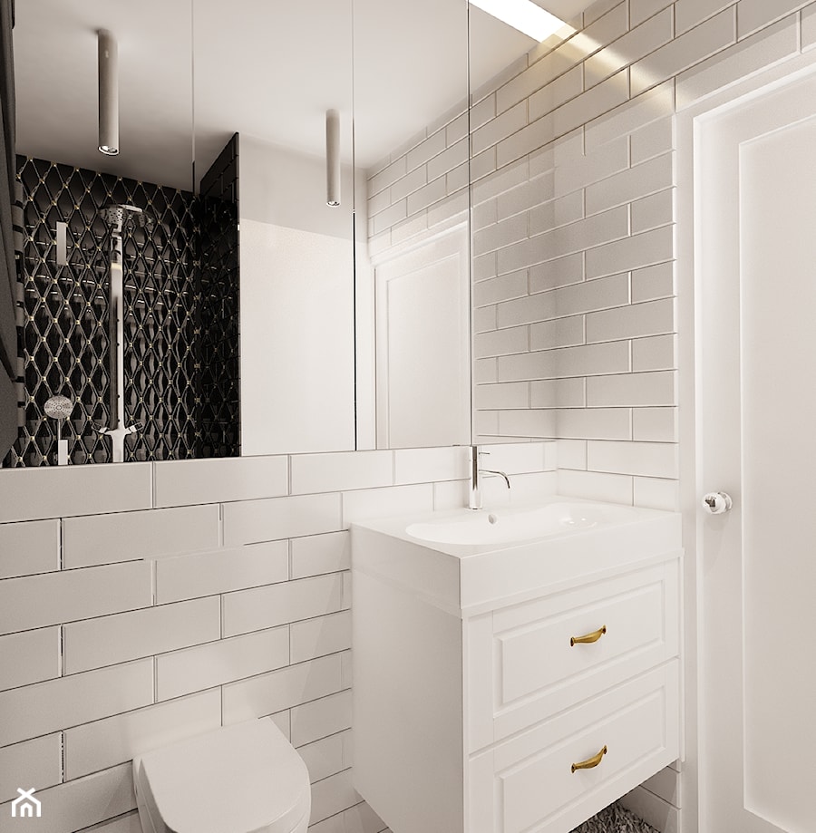 Druga łazienka = Wersja czarna - zdjęcie od Ale design Grzegorz Grzywacz