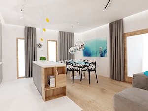 Salon z otwartą kuchnią w mieszkaniu 135m2 w Będzinie - zdjęcie od Ale design Grzegorz Grzywacz