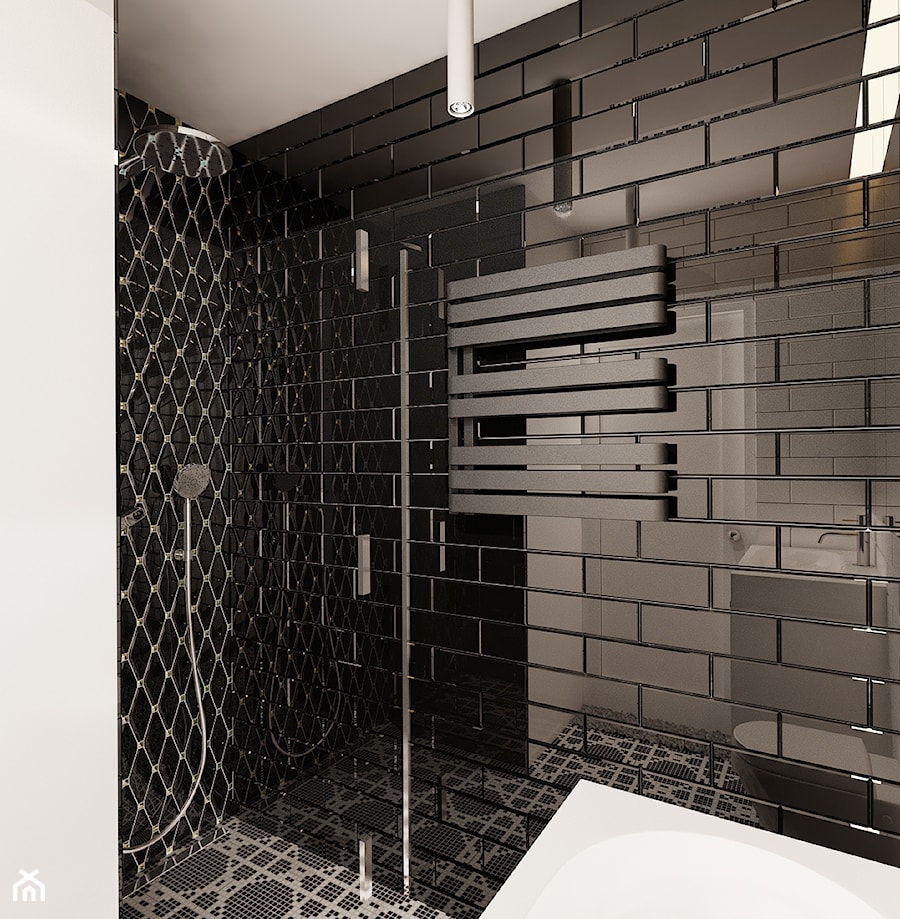 Druga łazienka = Wersja czarna - zdjęcie od Ale design Grzegorz Grzywacz
