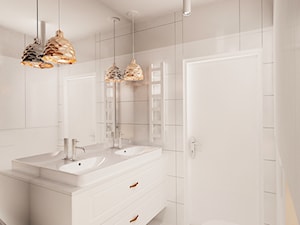 Jedna z dwóch łazienek z projektu - stylowego mieszkania w Gdańsku - zdjęcie od Ale design Grzegorz Grzywacz