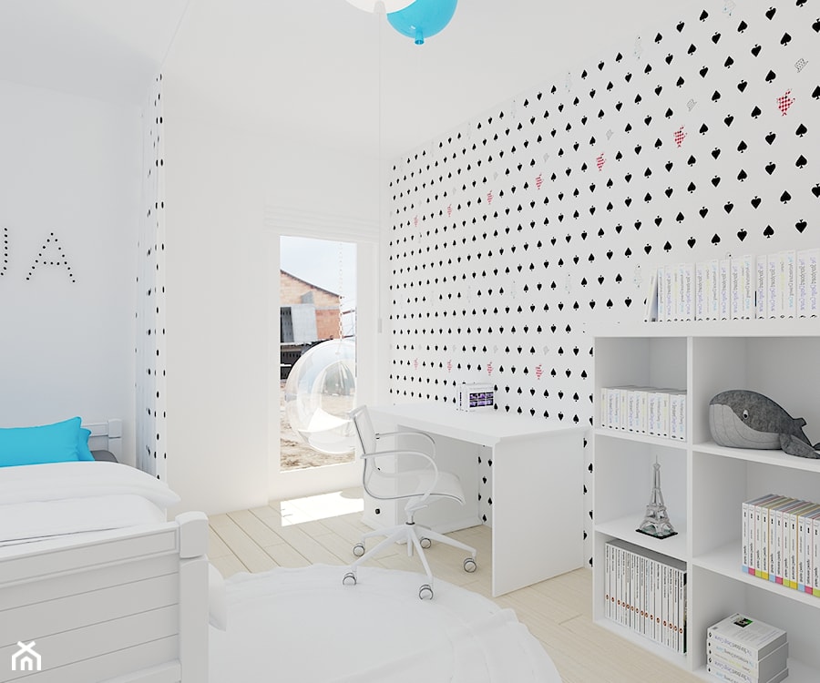 Namiarkowa 75m2 - Średni biały pokój dziecka dla dziecka dla nastolatka dla chłopca dla dziewczynki - zdjęcie od Ale design Grzegorz Grzywacz