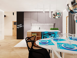 Salon z otwartą kuchnią w mieszkaniu 135m2 w Będzinie - zdjęcie od Ale design Grzegorz Grzywacz
