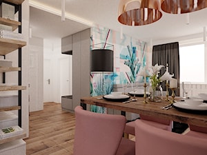 Mieszkanie 65m2 - Średni beżowy salon z jadalnią, styl minimalistyczny - zdjęcie od Ale design Grzegorz Grzywacz