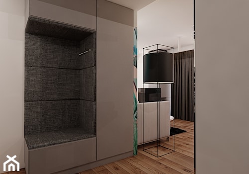 Mieszkanie 65m2 - Mały biały hol / przedpokój, styl skandynawski - zdjęcie od Ale design Grzegorz Grzywacz